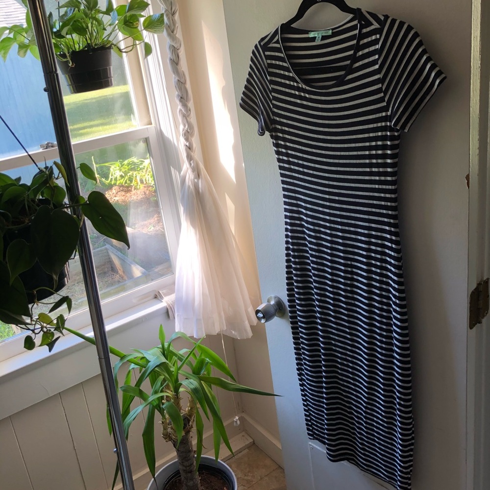 striped stretchy dress